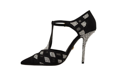 Dolce &amp; Gabbana Elegantes zapatos de tacón de ante con adornos de cristales