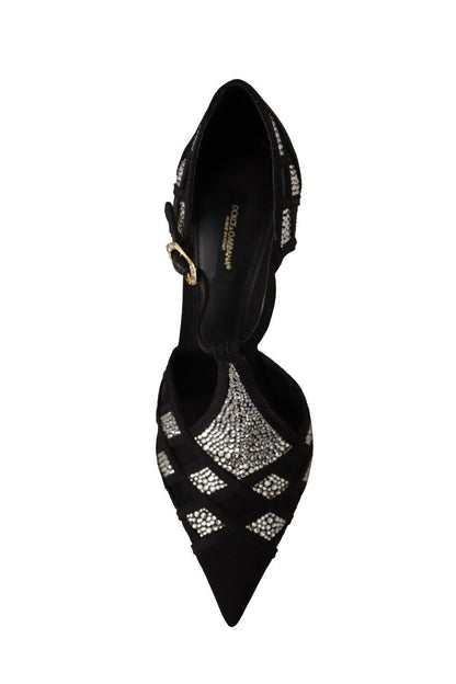 Dolce &amp; Gabbana Elegantes zapatos de tacón de ante con adornos de cristales
