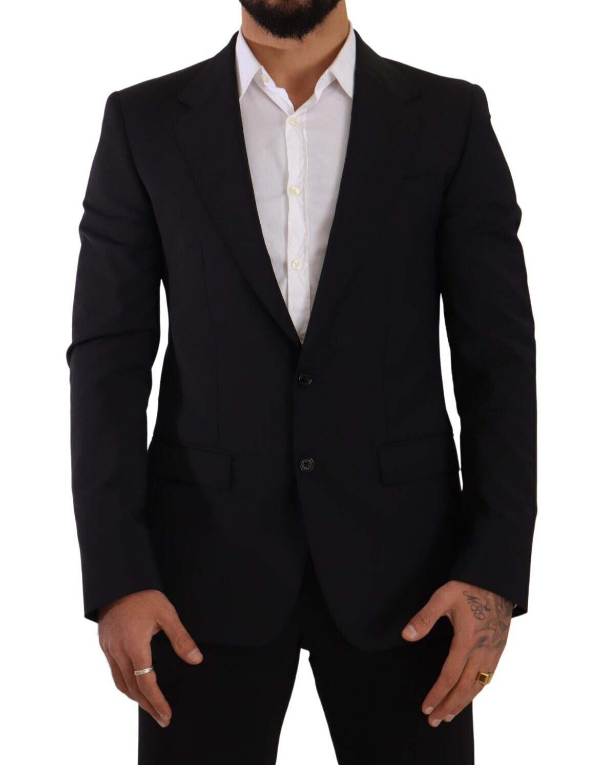 Dolce &amp; Gabbana Elegant Black Martini Slim Fit Blazer and Vest