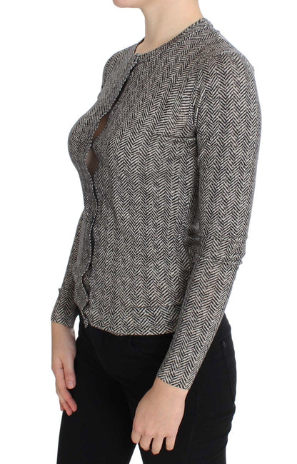 Dolce &amp; Gabbana Elegant Black and White Wool Cardigan