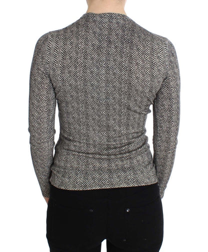 Dolce &amp; Gabbana Elegant Black and White Wool Cardigan