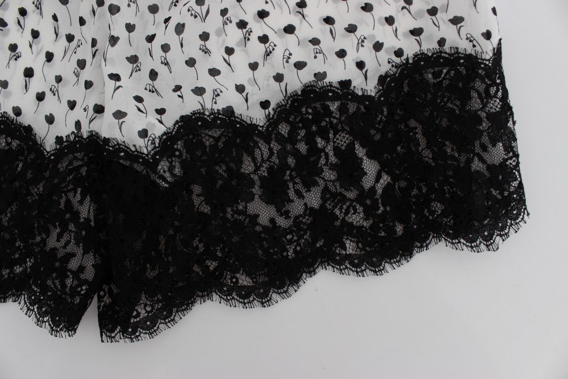 Dolce &amp; Gabbana Elegant Silk Lace Sleep-Shorts