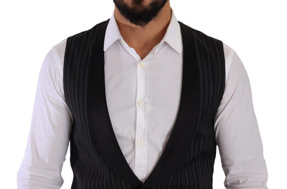 Dolce &amp; Gabbana Elegant Striped Formal Dress Vest