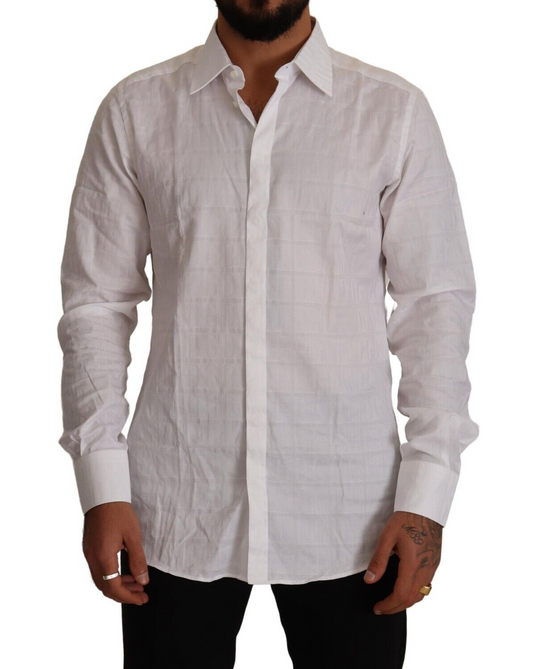Dolce &amp; Gabbana Camisa de vestir elegante de algodón blanca - Corte slim