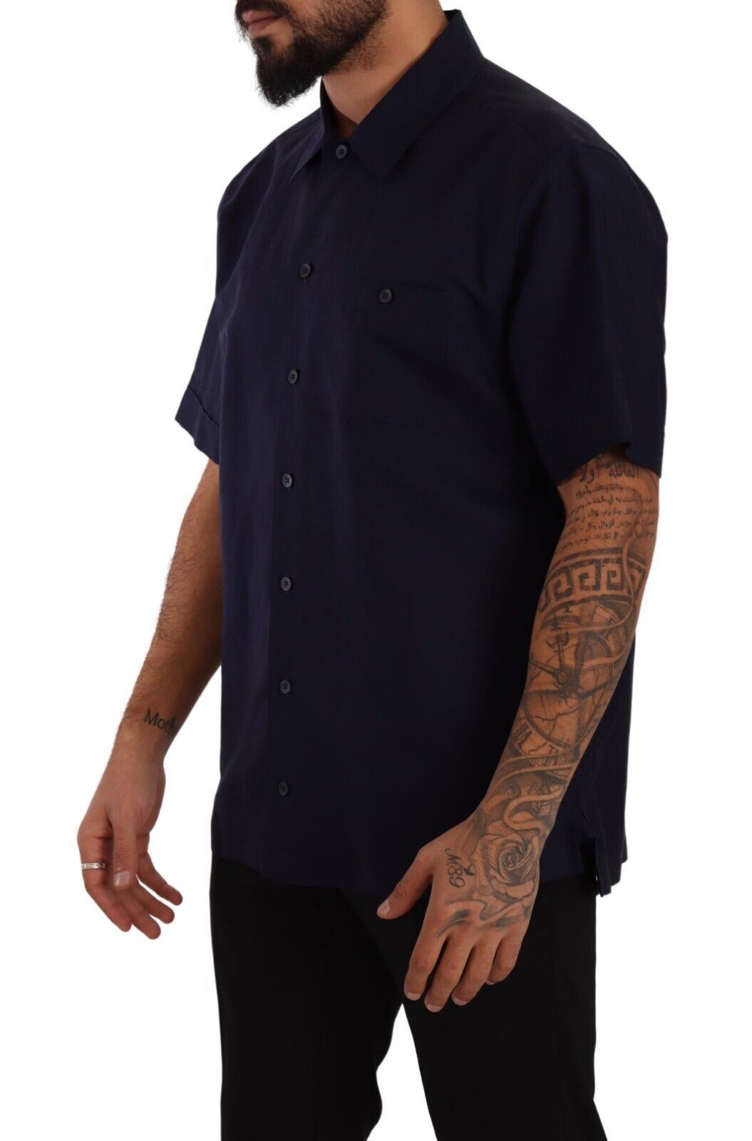 Dolce &amp; Gabbana Elegante camisa casual con botones azul marino