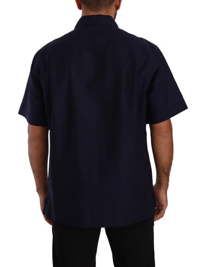 Dolce &amp; Gabbana Elegante camisa casual con botones azul marino