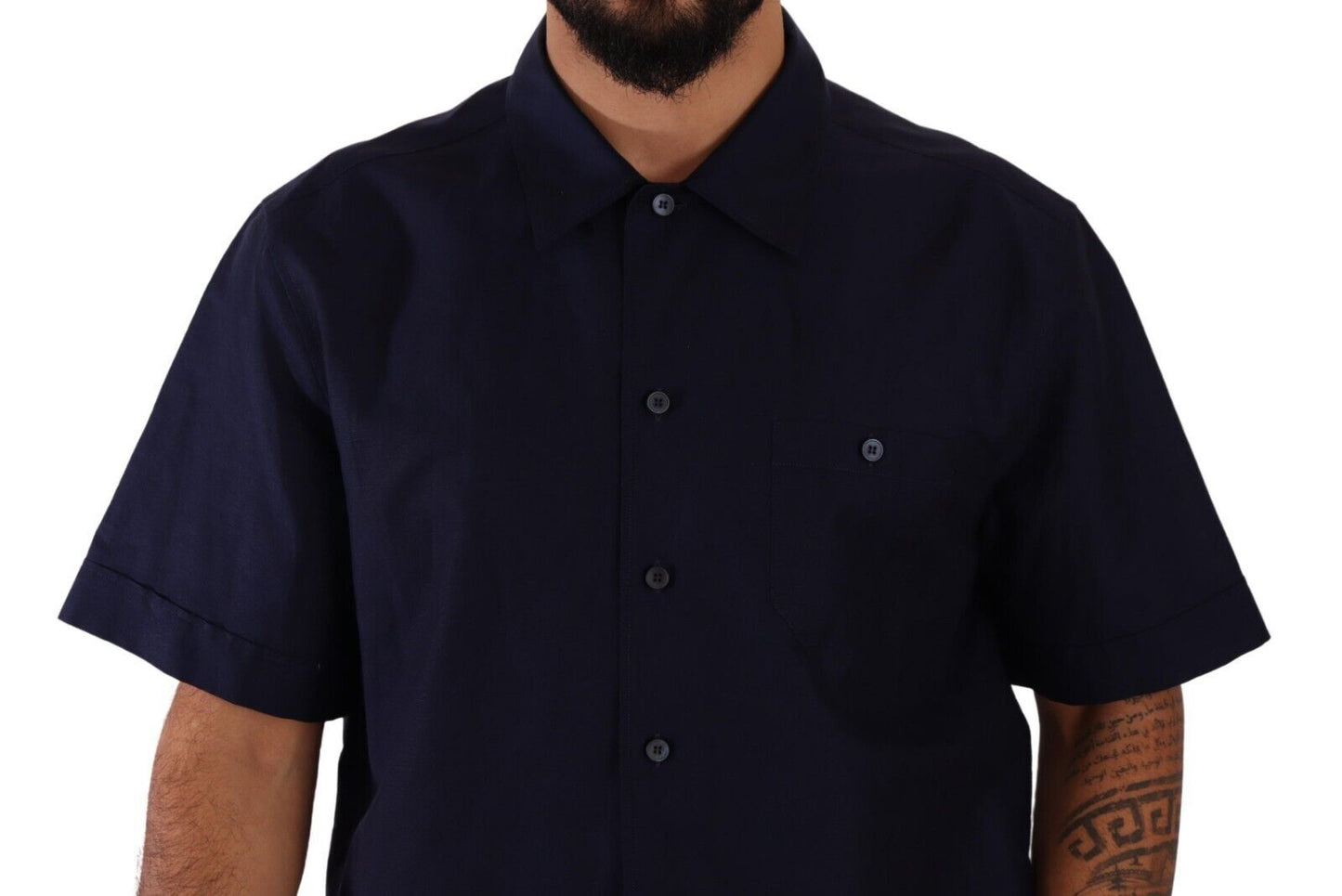 Dolce &amp; Gabbana Elegante camisa casual con botones azul marino