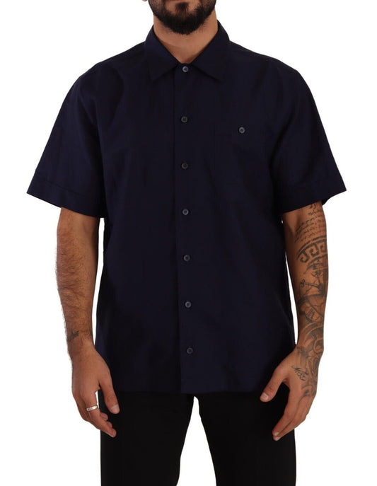 Dolce &amp; Gabbana Elegante camisa casual con botones azul marino