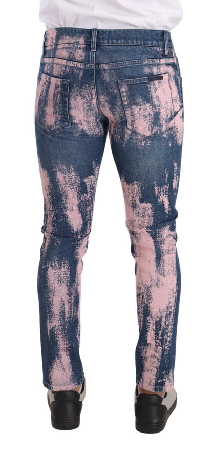 Dolce &amp; Gabbana Elegant Skinny Slim Fit Denim Jeans in Tie Dye