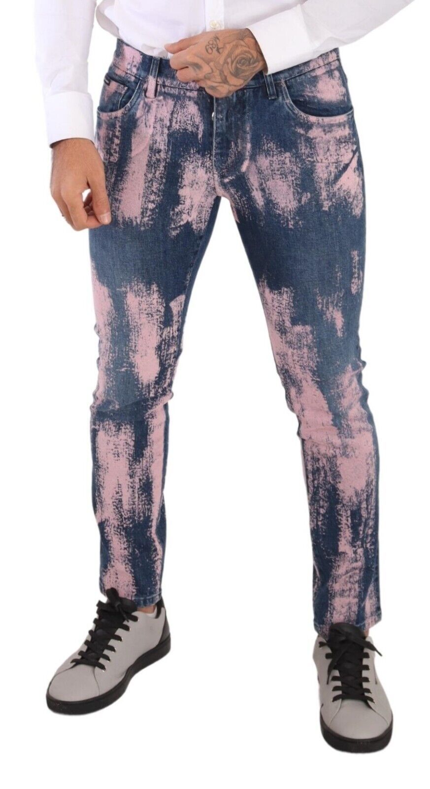 Dolce &amp; Gabbana Elegant Skinny Slim Fit Denim Jeans in Tie Dye