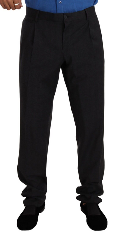 Dolce &amp; Gabbana Elegante pantalón gris formal para hombre