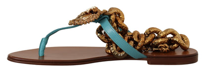 Chaussures plates gladiateur chic Dolce &amp; Gabbana avec détail cœur dévotionnel