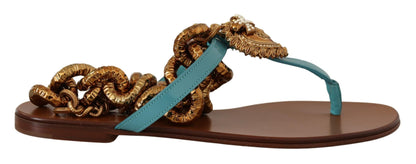 Chaussures plates gladiateur chic Dolce &amp; Gabbana avec détail cœur dévotionnel