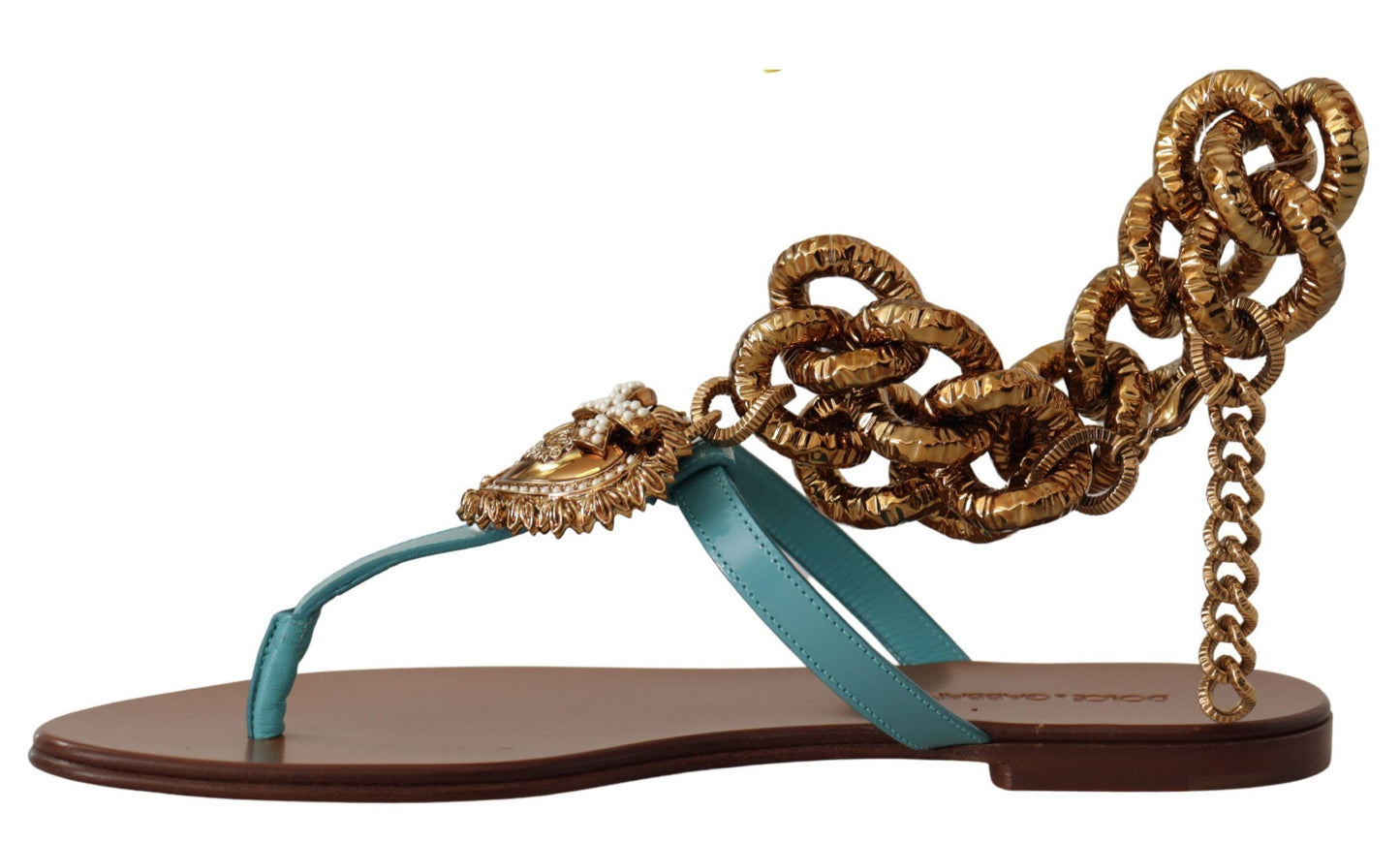 Chaussures plates gladiateur chic Dolce &amp; Gabbana avec détail cœur dévotionnel