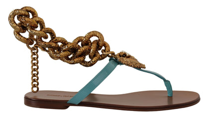 Chaussures plates gladiateur chic Dolce &amp; Gabbana avec détail cœur dévotionnel