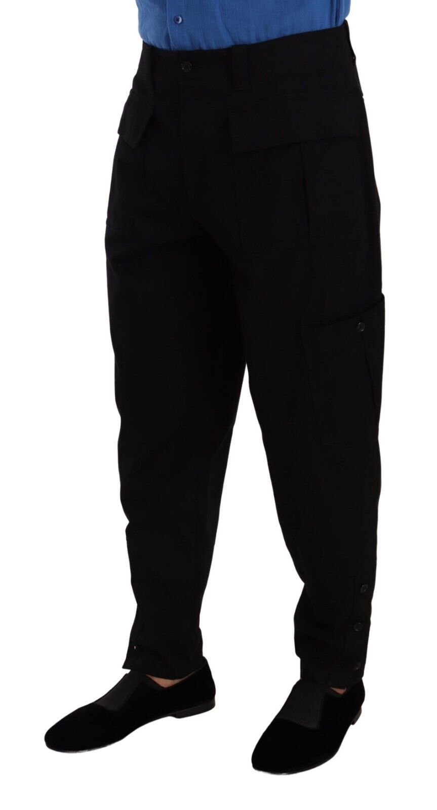 Dolce &amp; Gabbana Chic Black Cargo Pants with Stretch Comfort