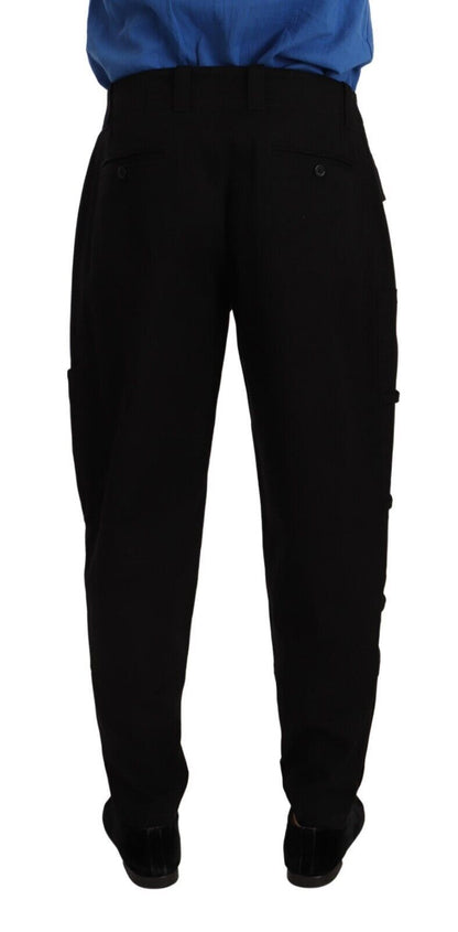 Dolce &amp; Gabbana Chic Black Cargo Pants with Stretch Comfort