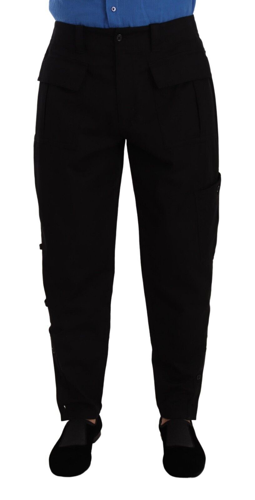 Dolce &amp; Gabbana Chic Black Cargo Pants with Stretch Comfort