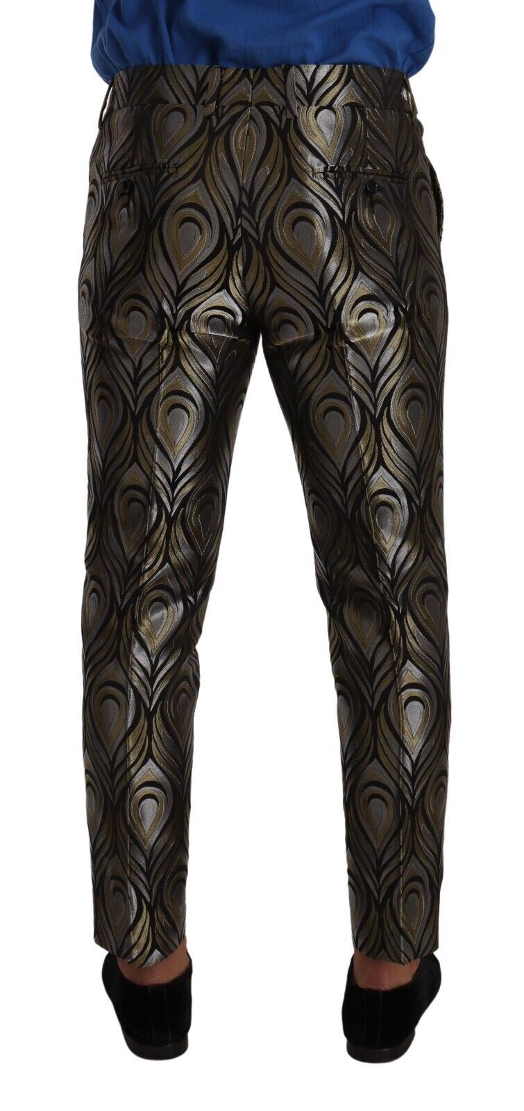 Dolce &amp; Gabbana Elegant Slim Fit Metallic Dress Trousers