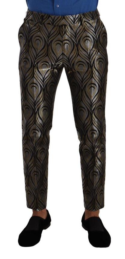 Dolce &amp; Gabbana Elegant Slim Fit Metallic Dress Trousers