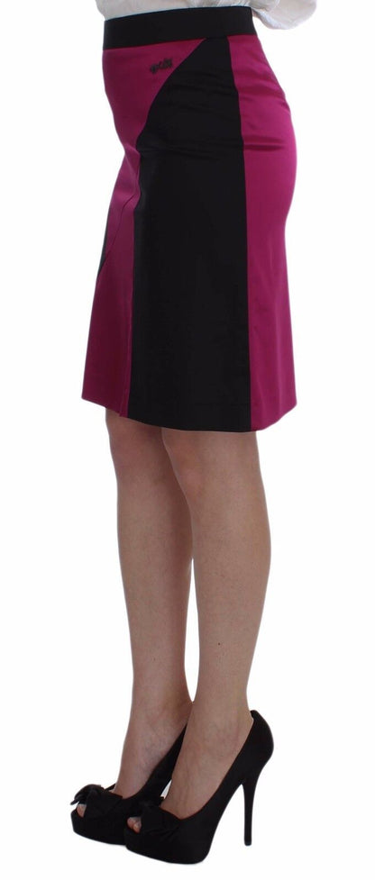 Dolce &amp; Gabbana Elegante Falda Lápiz en Negro y Rosa