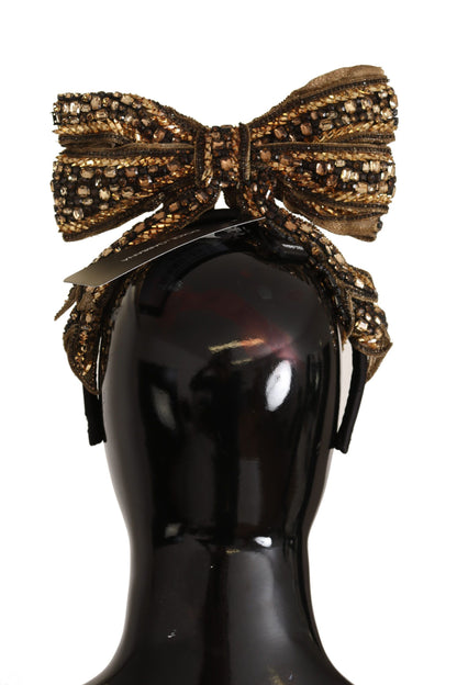 Dolce &amp; Gabbana Elegante Diadema De Seda Con Adornos Dorados