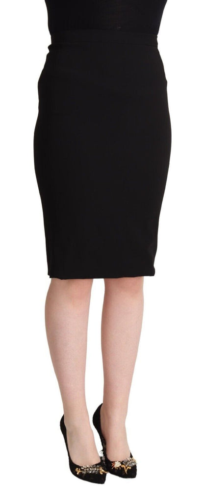 Dolce &amp; Gabbana Falda lápiz elegante de cintura alta en negro