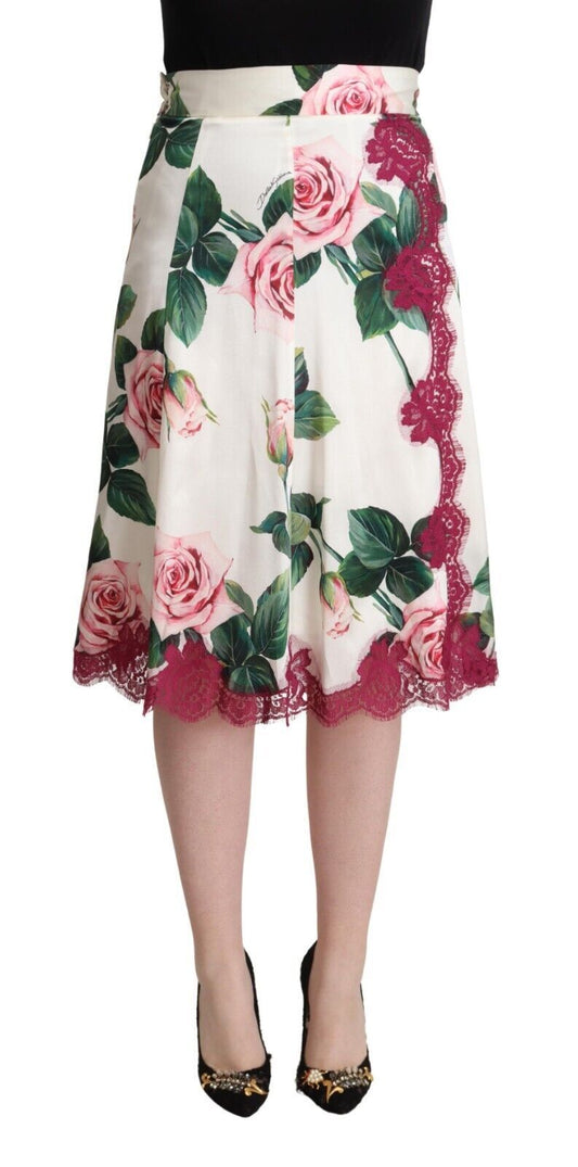 Dolce &amp; Gabbana Falda midi evasé floral elegante