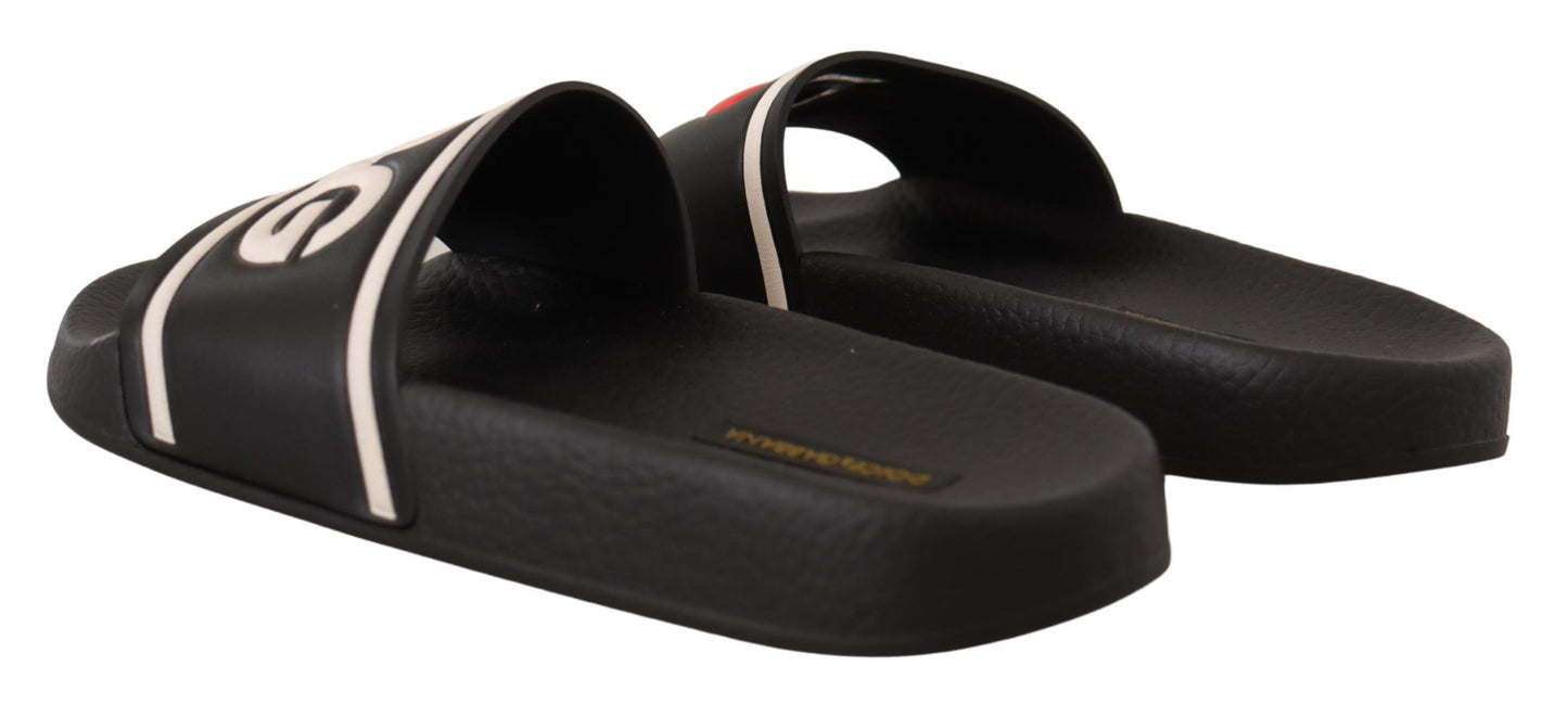 Dolce &amp; Gabbana elegantes sandalias de cuero negro para ella