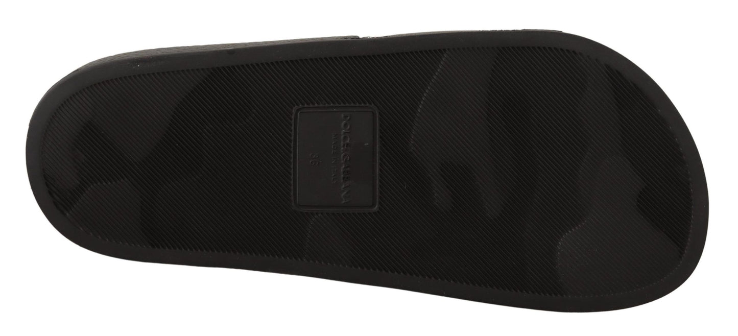Dolce &amp; Gabbana elegantes sandalias de cuero negro para ella