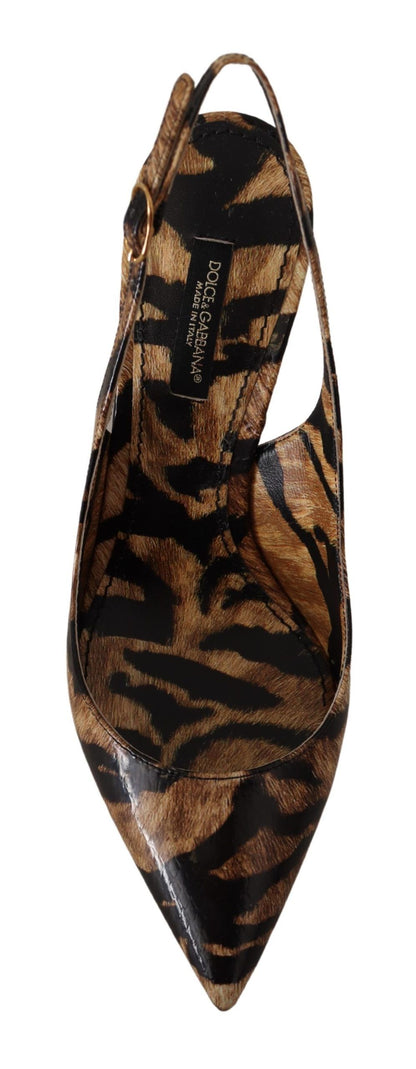 Zapatos de tacón con tira trasera y estampado de tigre de Dolce &amp; Gabbana