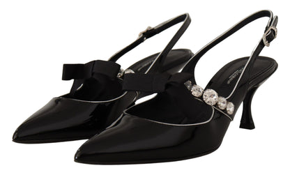 Dolce &amp; Gabbana Zapatos de tacón elegantes con tira trasera y cristales