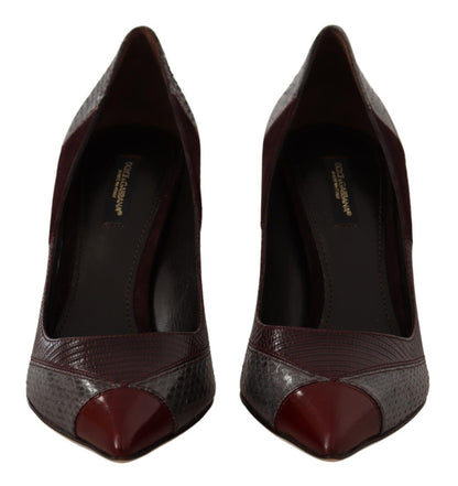 Zapatos de tacón de cuero exótico multicolor Dolce &amp; Gabbana