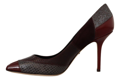 Zapatos de tacón de cuero exótico multicolor Dolce &amp; Gabbana