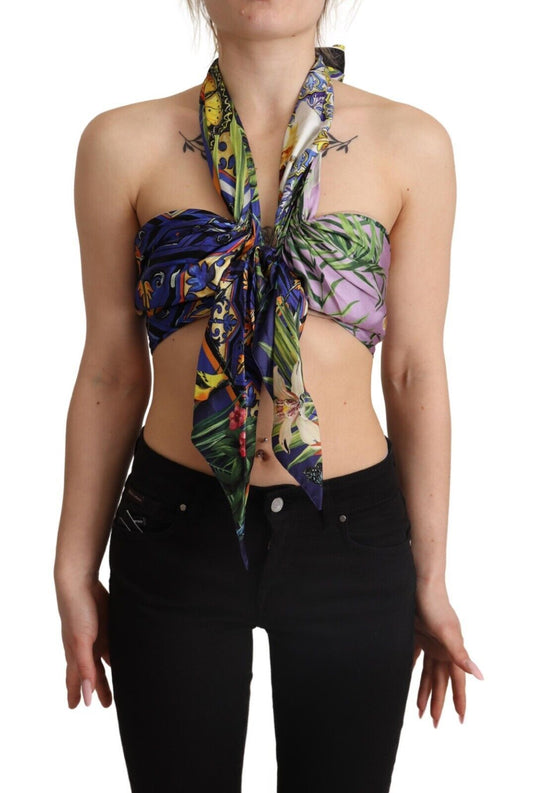 Dolce &amp; Gabbana Top Corto Halter De Seda Suntuoso - Multicolor