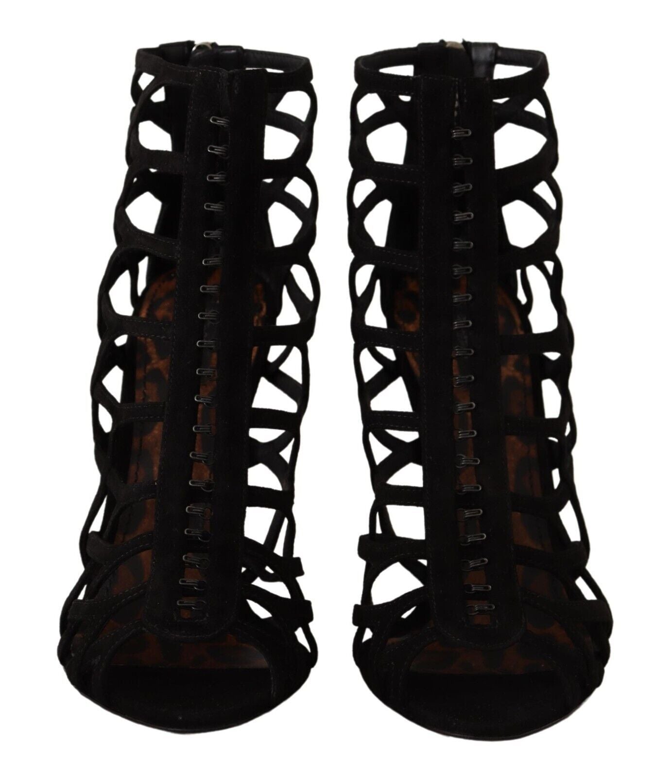 Dolce &amp; Gabbana Elegantes sandalias de tacón de ante negro