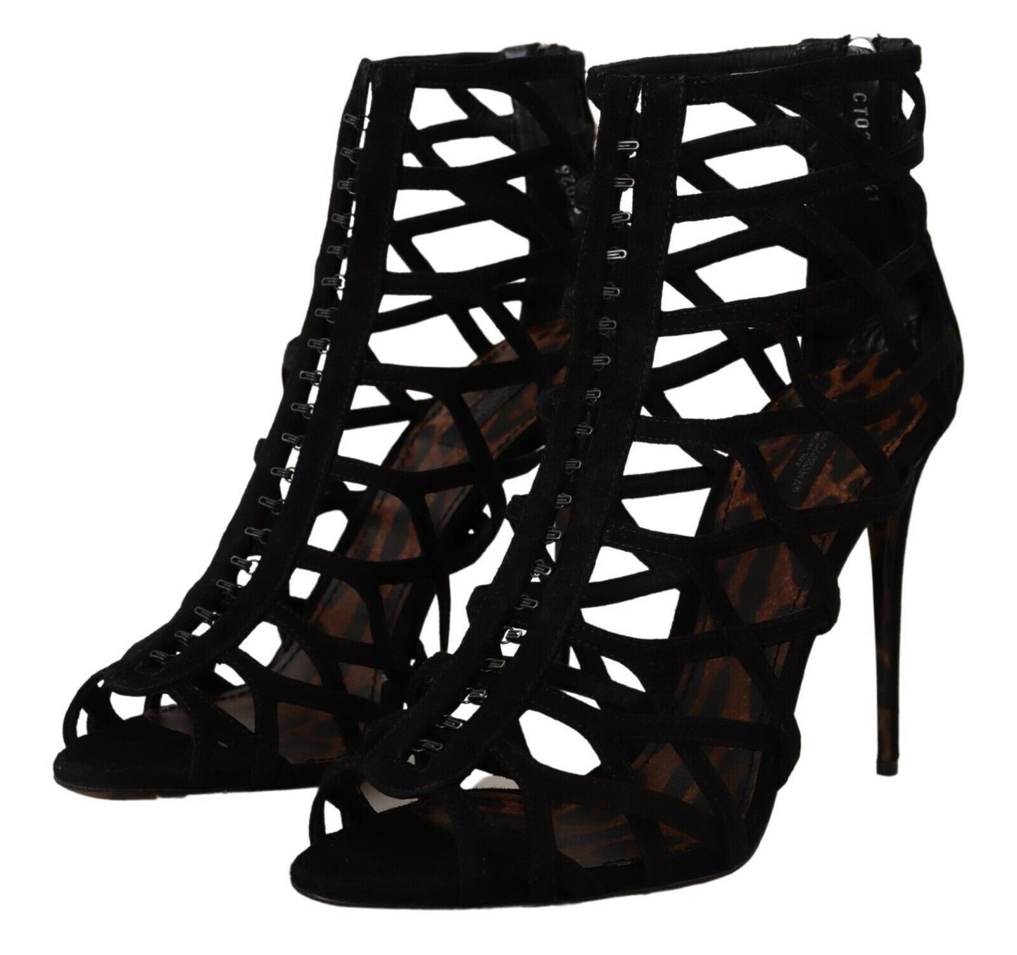 Dolce &amp; Gabbana Elegantes sandalias de tacón de ante negro