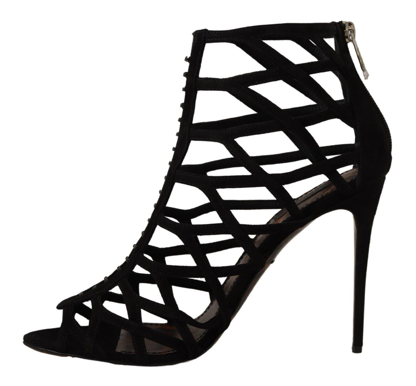 Dolce &amp; Gabbana Elegantes sandalias de tacón de ante negro