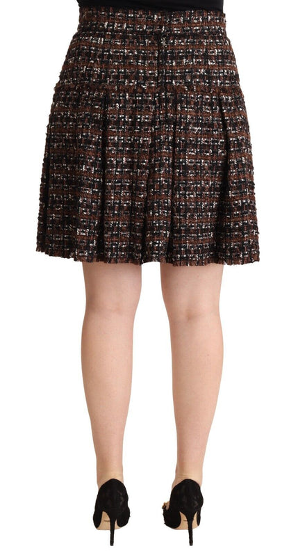 Dolce &amp; Gabbana Minifalda plisada acampanada marrón elegante