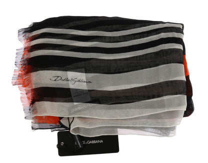 Dolce &amp; Gabbana Elegant Multicolor Silk Fringed Scarf