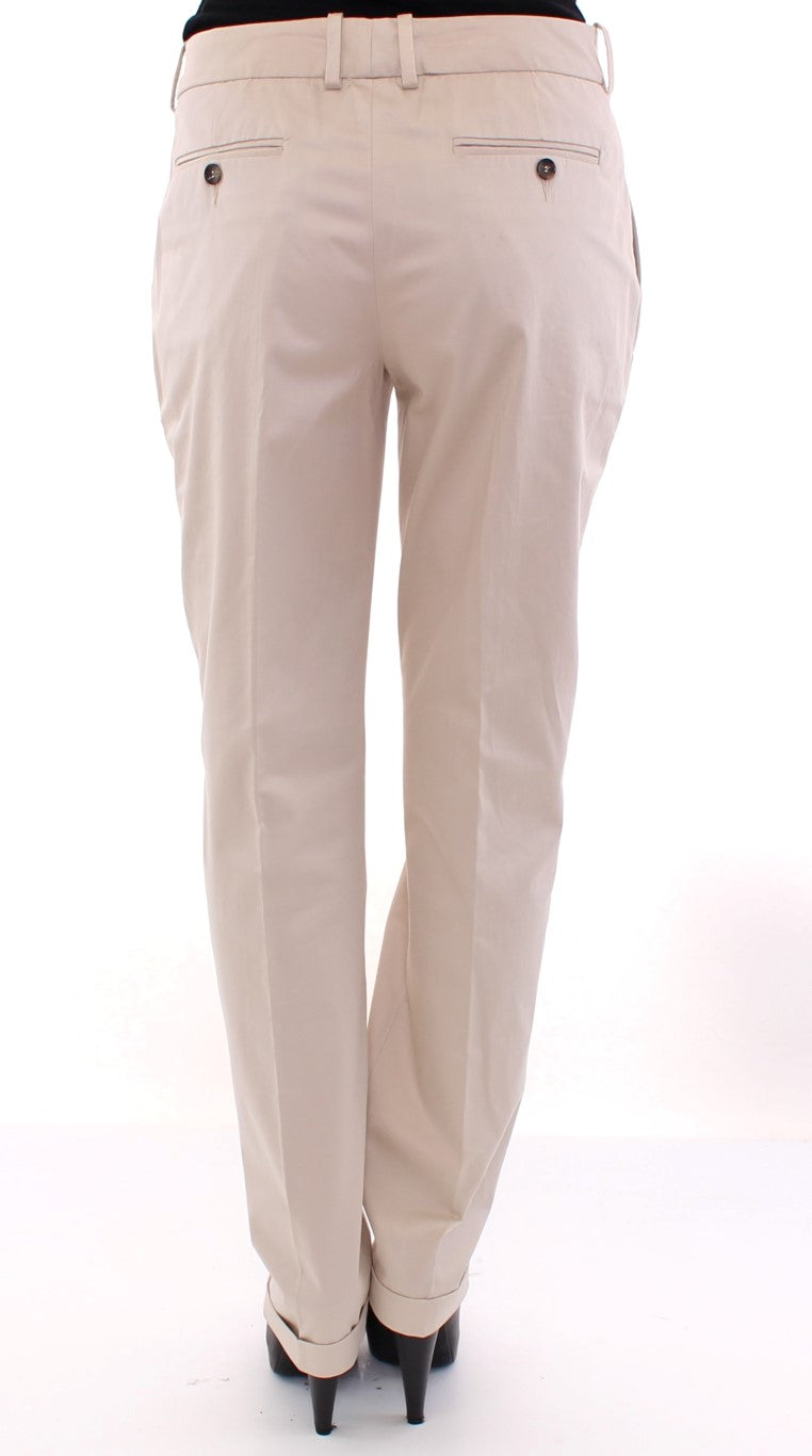 Dolce &amp; Gabbana Elegant Beige Regular Fit Cotton Pants