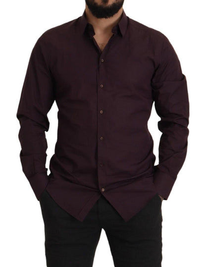 Dolce &amp; Gabbana Camisa de vestir de corte slim en color morado real
