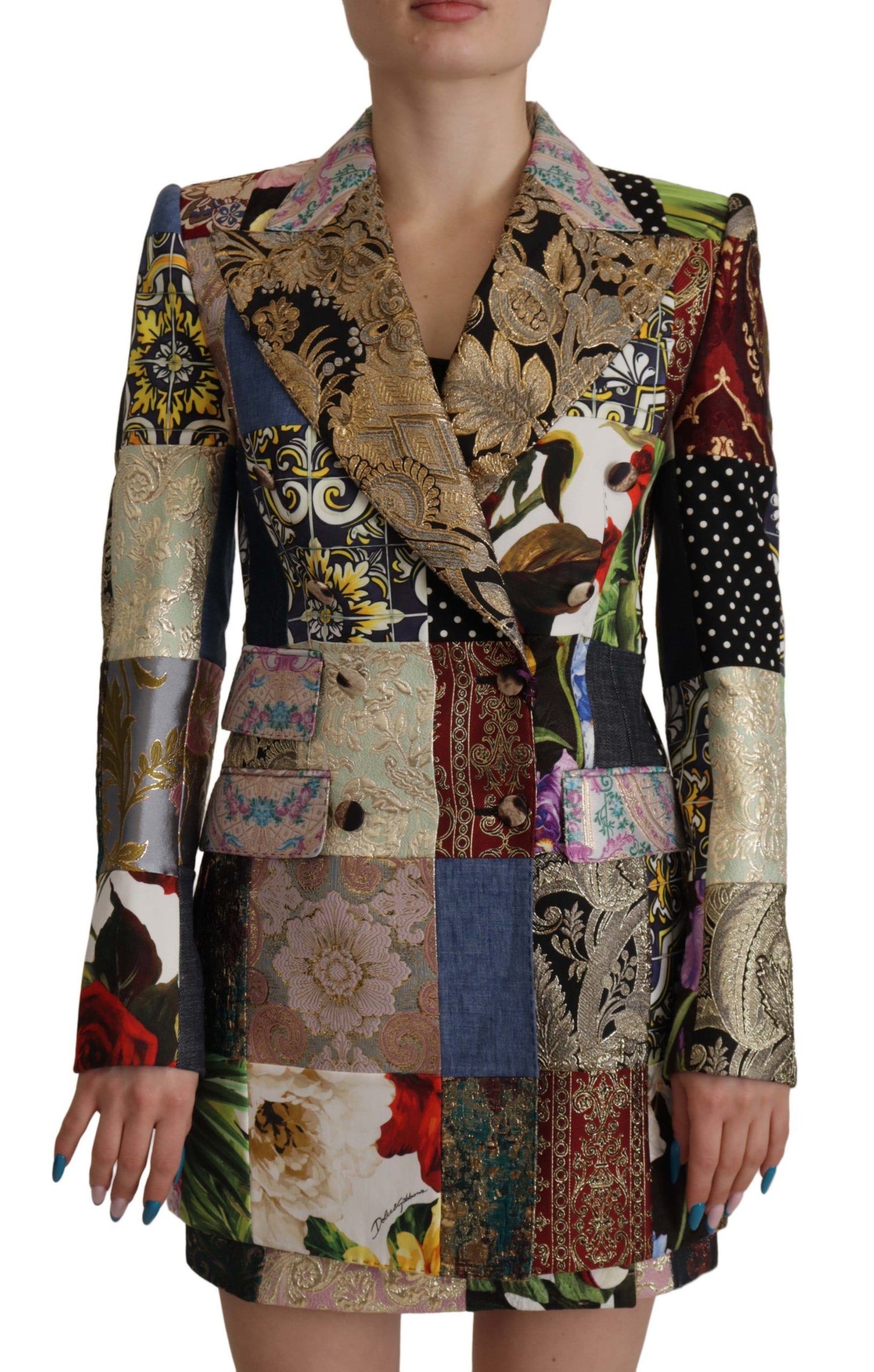 Dolce &amp; Gabbana Elegant Multicolor Patchwork Blazer Jacket