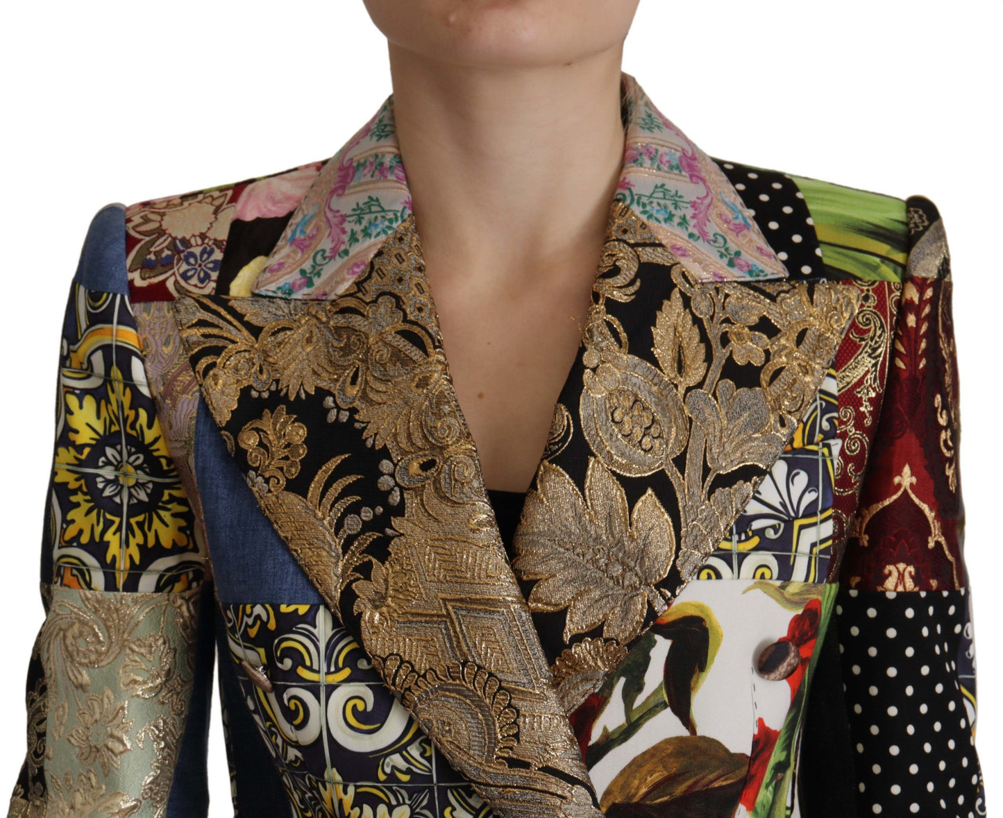 Dolce &amp; Gabbana Elegant Multicolor Patchwork Blazer Jacket