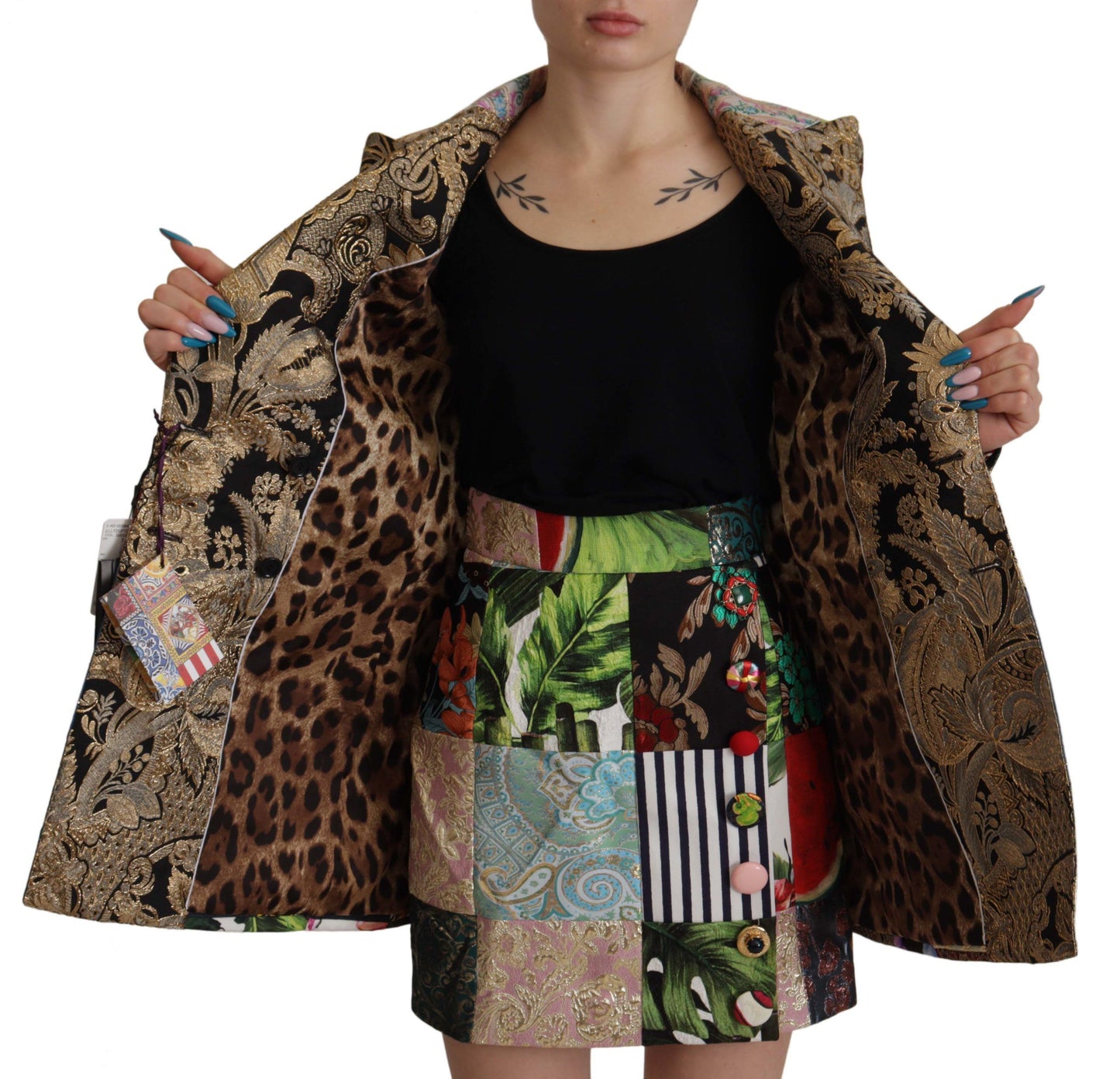 Dolce &amp; Gabbana Elegant Multicolor Patchwork Blazer Jacket