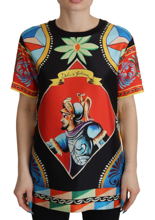 Dolce &amp; Gabbana Top de seda multicolor glamoroso
