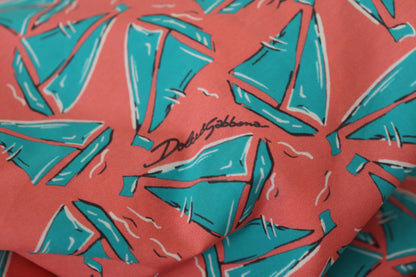 Dolce &amp; Gabbana Top de algodón con estampado de velero rosa elegante