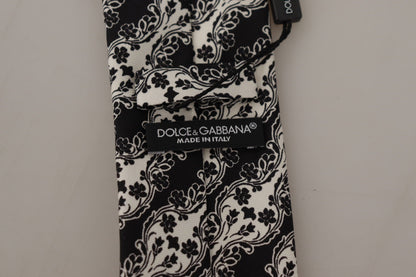 Dolce &amp; Gabbana Elegant Floral Print Silk Bow Tie