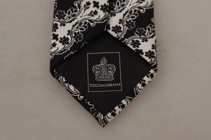 Dolce &amp; Gabbana Elegant Floral Print Silk Bow Tie