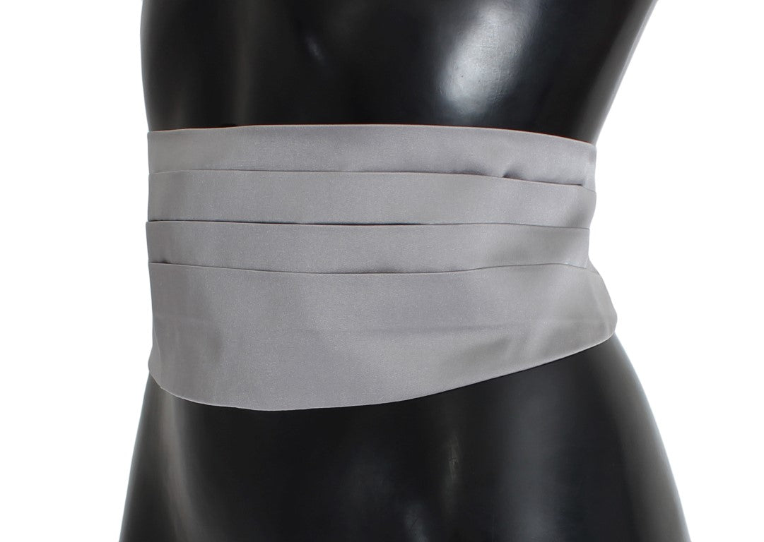 Dolce &amp; Gabbana Elegant Silk Gray Cummerbund